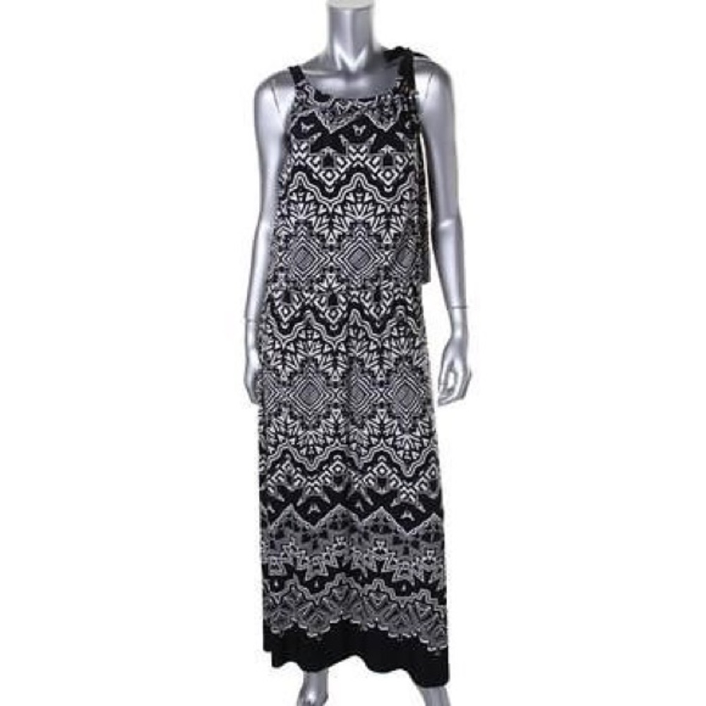 Alfani black and white maxi dress